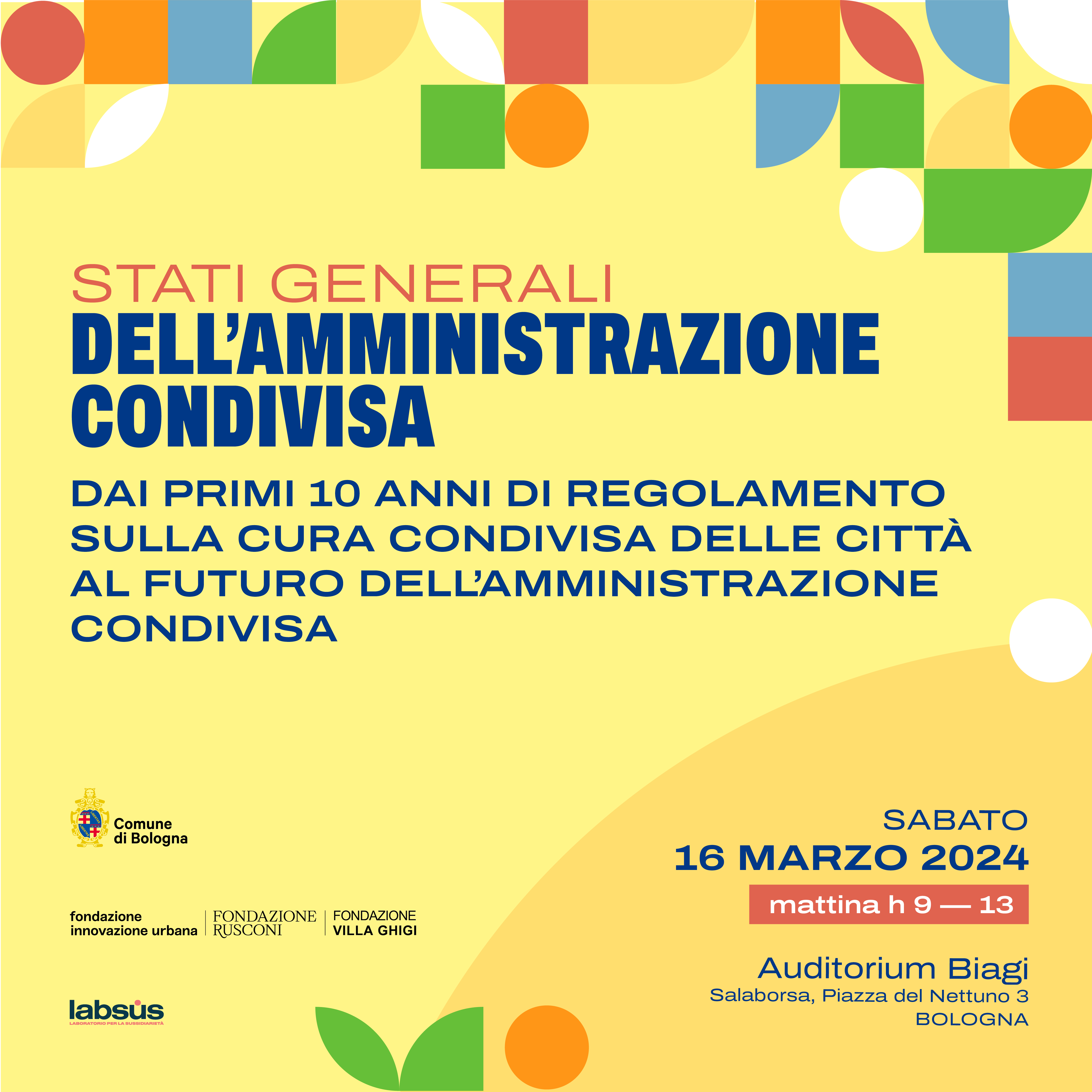Stati generali amministrazione condivisa: conferenza